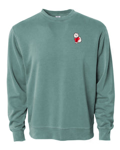Dog Wearing Bow Tie and Sweater - Custom Embroidered Acid Wash Pullover