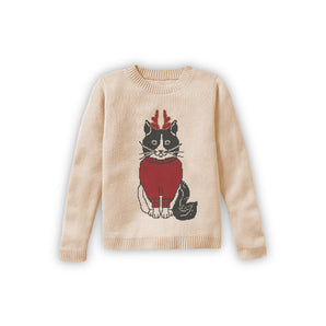 Cat With Sweater and Reindeer Ears - Custom Knitted Sweater