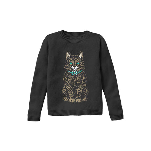 Cat With Bow Tie - Custom Knitted Sweater