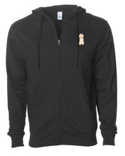 Load image into Gallery viewer, Dog Wearing Bowtie - Custom Embroidered Zip Up Hoodie