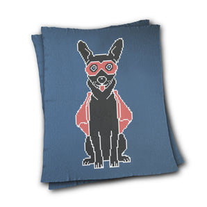 Super Dog - Custom Knitted Blanket