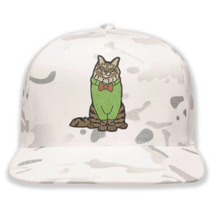Cat wearing Bowtie and Sweater - Custom Embroidered Camo Hat