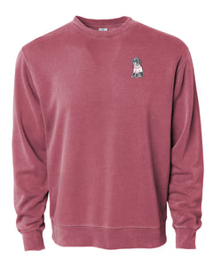 Dog Wearing Sweater- Custom Embroidered Acid Wash Pullover