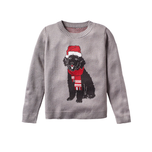 Dog With Santa Hat And Scarf - Custom Knitted Sweater
